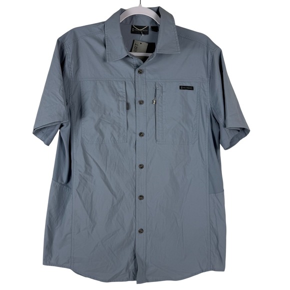 Free Country Other - NWT Free Country Mens Acadia Short Sleeve Shirt Size S Blue‎ Cloud Quick Dry
